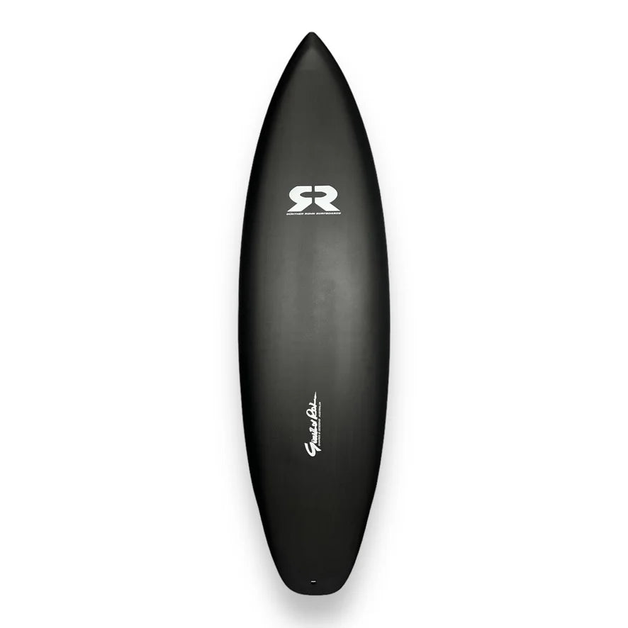 Alpha 88 5'10" surfboard deck – Gunther Rohn shape by Lucid Glassing – carbon board for small waves – 32L
