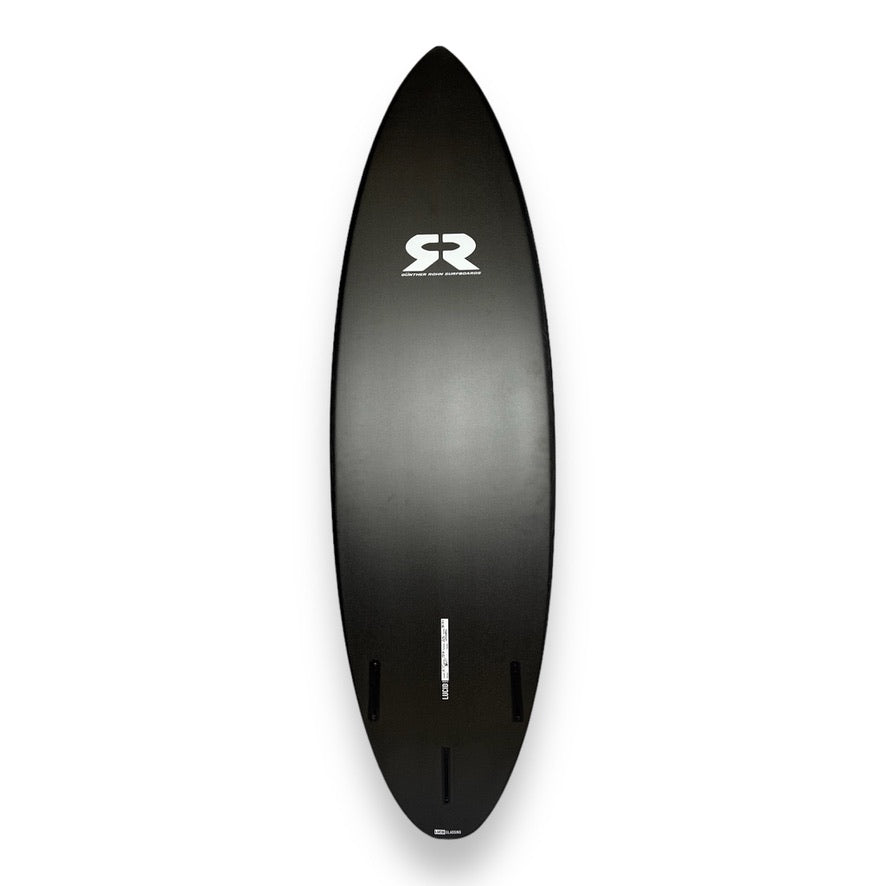 Icy Cool 5'11" surfboard bottom – Gunther Rohn shape built by Lucid Glassing – carbon construction