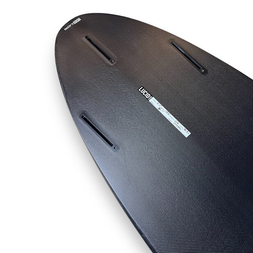Icy Cool 5'11" surfboard fin set up – Gunther Rohn shape built by Lucid Glassing – carbon construction