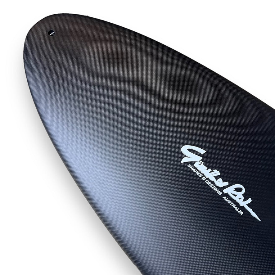 Icy Cool 5'11" surfboard tail – Gunther Rohn shape built by Lucid Glassing – carbon construction