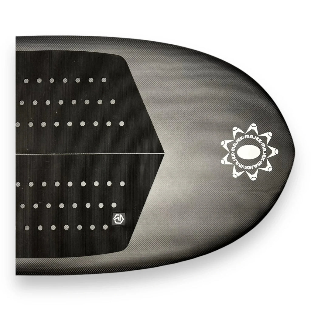 Cadabra traction pad detail view – Majek prone foilboard by Glenn Pang