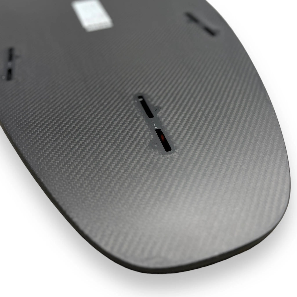 Skunter 5'10" surfboard fin setup – Wood Surfboards shape by Lucid Glassing – three-fin thruster configuration